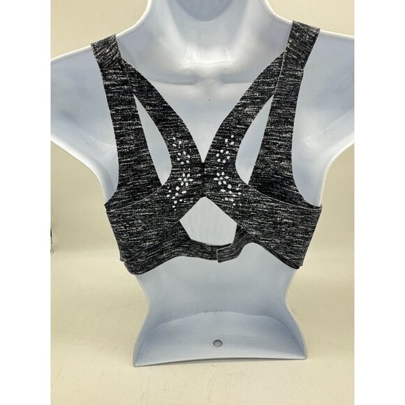 Victorias Secret Speckled Sports Bra Gray Racerback 34B Strappy Back Activewear - Picture 6 of 11